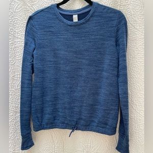 Athleta G!rl long sleeve blue heathered top, size XL (14)